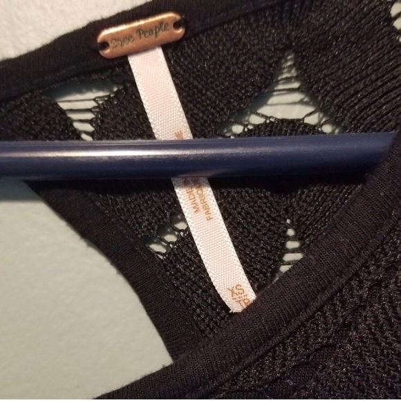 Free People Long Sleeved Black Mini Dress - Picture 4 of 4